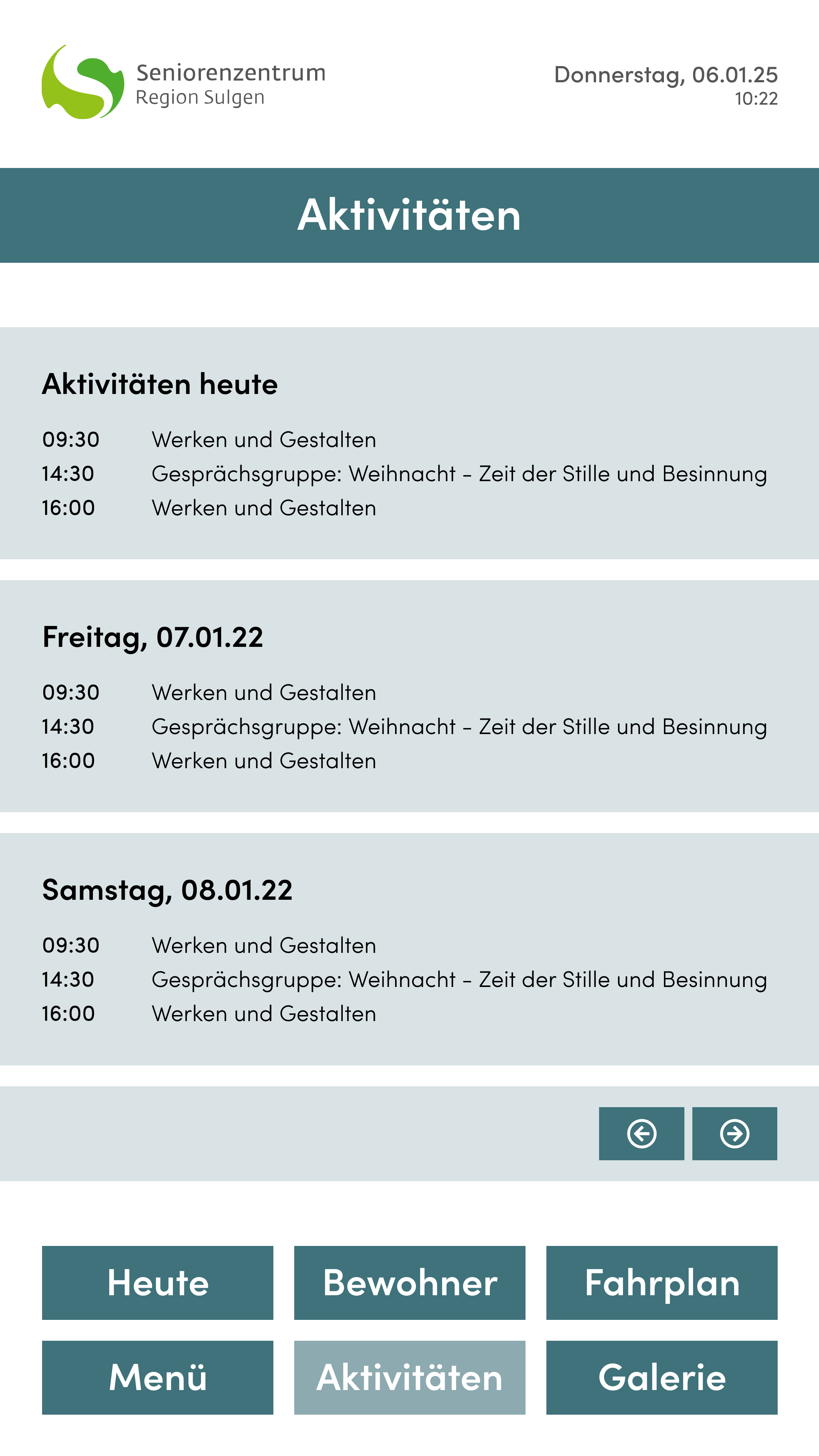 Infodisplay für Heime & Institutionen